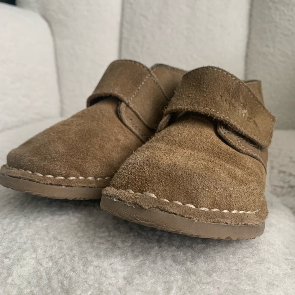 Perry Ellis Tan Suede Boots with Moccasin Design